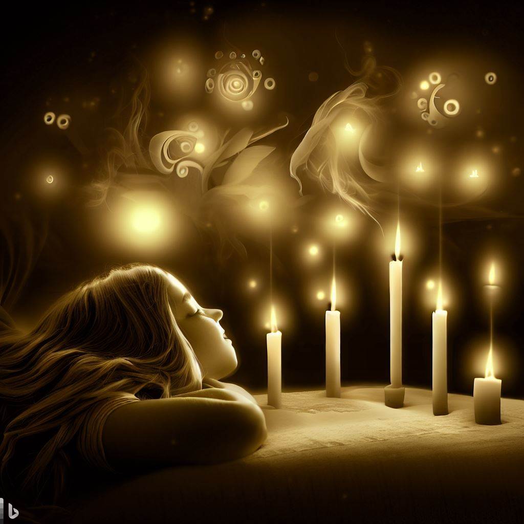 mujer soñando con velas
